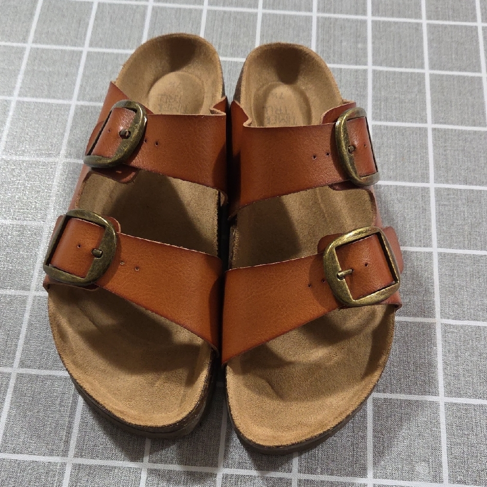 Like New Brown Leather Sandals with Buckles